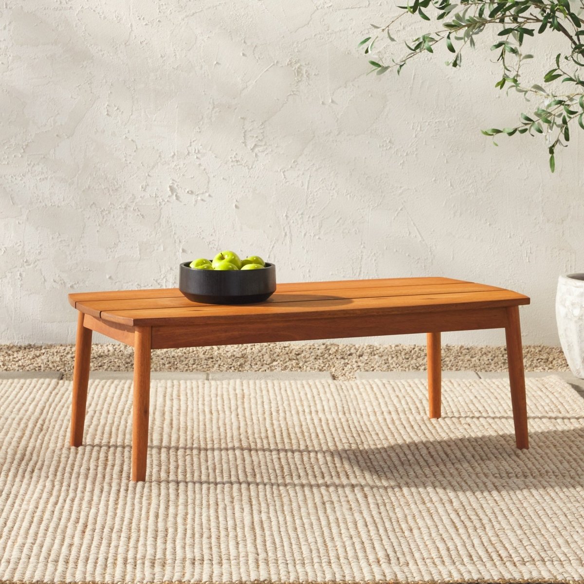 Walker Edison Circa Modern Solid Wood Patio Coffee Table