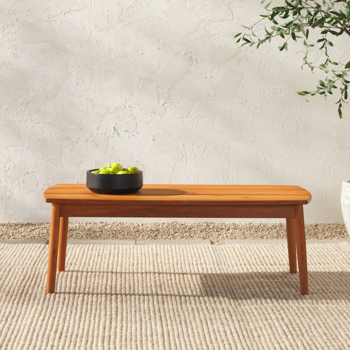 Walker Edison Circa Modern Solid Wood Patio Coffee Table