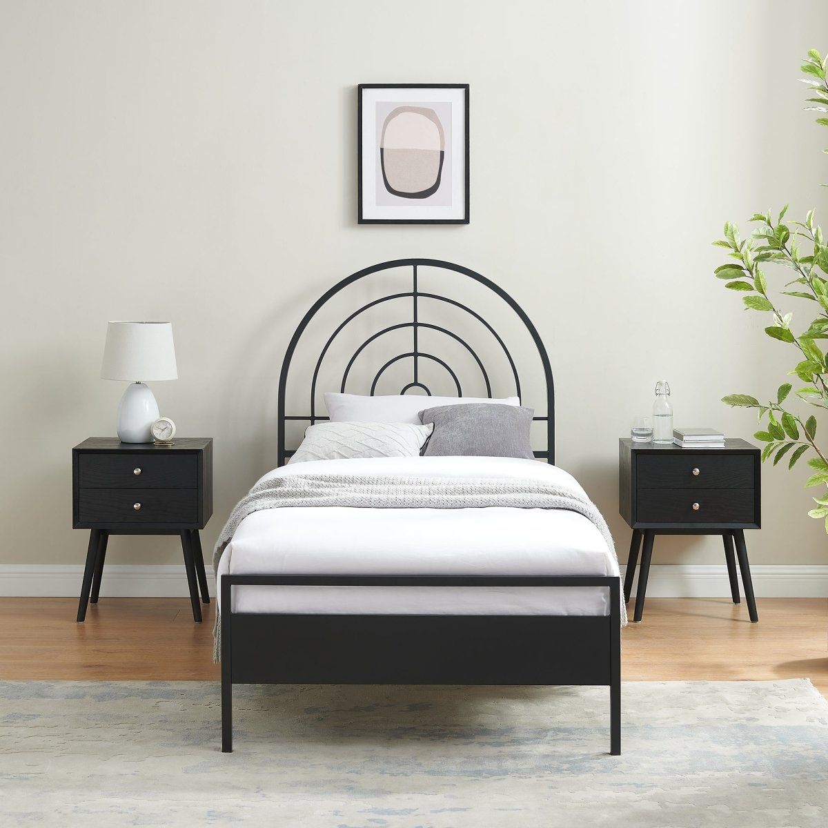 Walker Edison Contemporary Metal Twin Bed