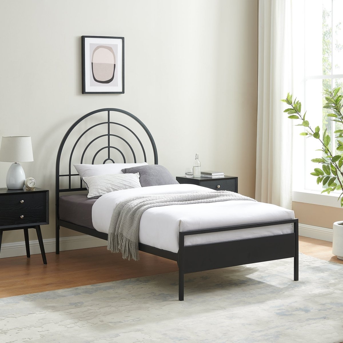 Walker Edison Contemporary Metal Twin Bed