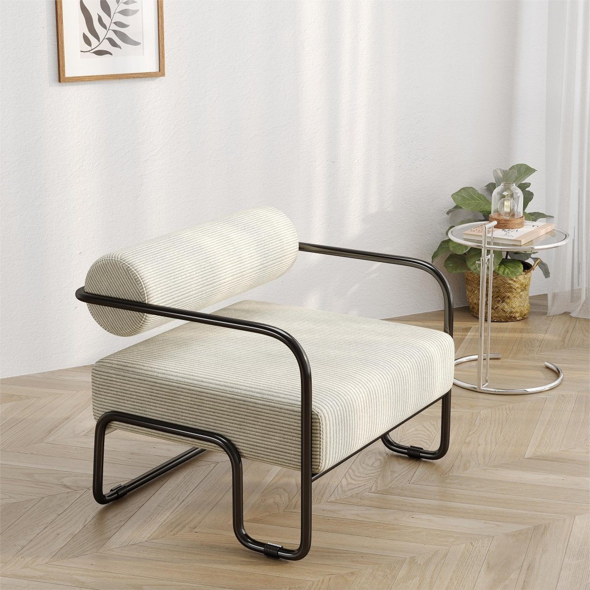 Walker Edison Contemporary Modern Iron Accent Chair