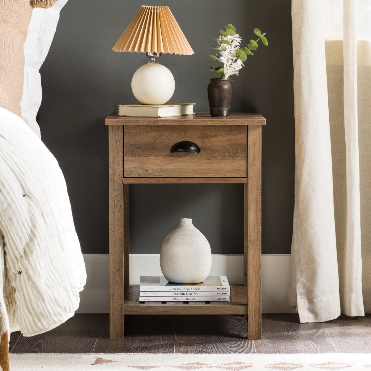 Walker Edison Country Nightstand / Side Table