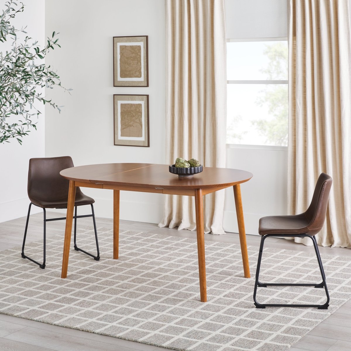 Walker Edison Damsel Mid - Century Extension Dining Table