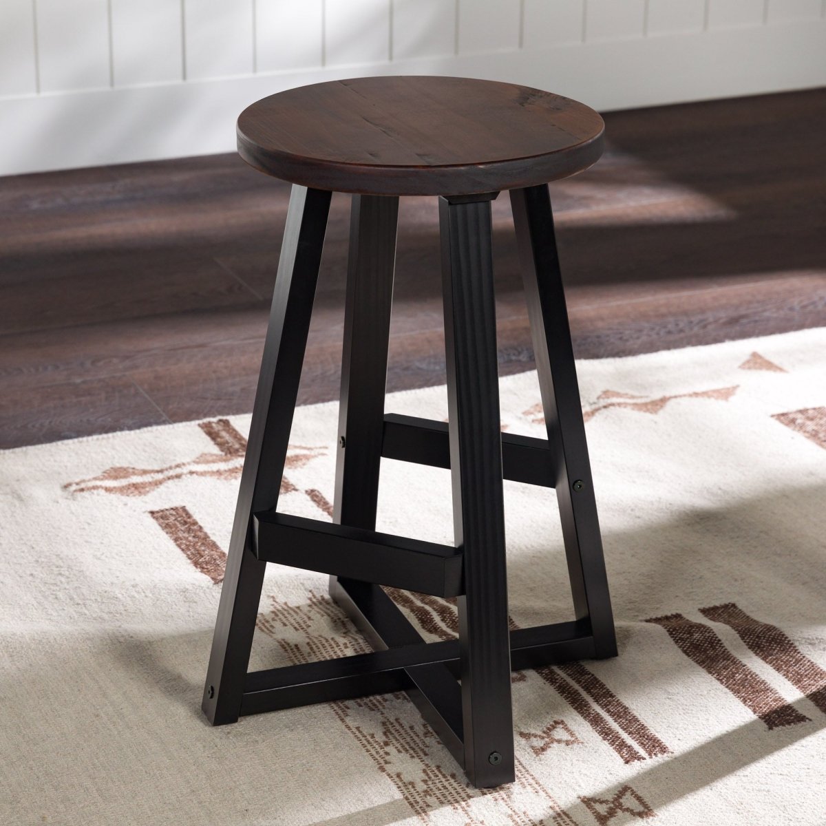 Walker Edison Durango 24" Distressed Wood Counter Stool