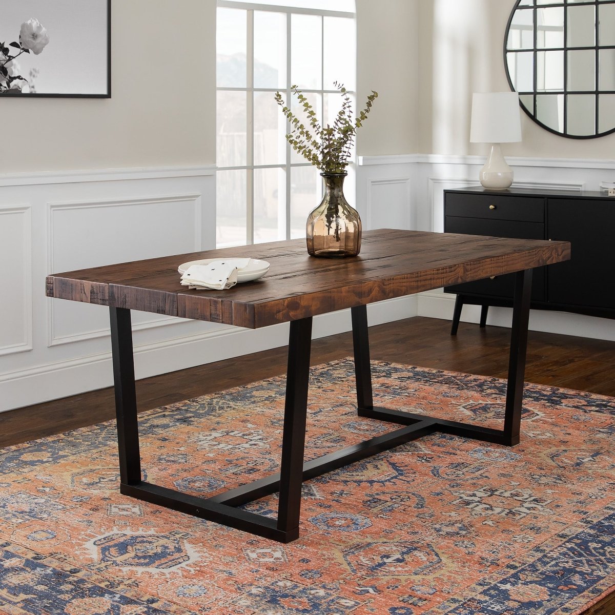 Walker Edison Durango Distressed Wood Dining Table