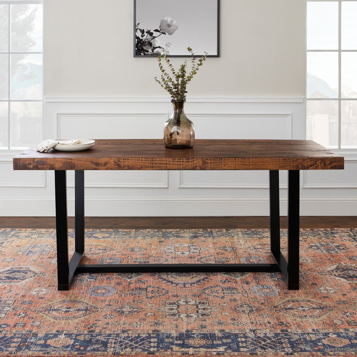 Walker Edison Durango Distressed Wood Dining Table