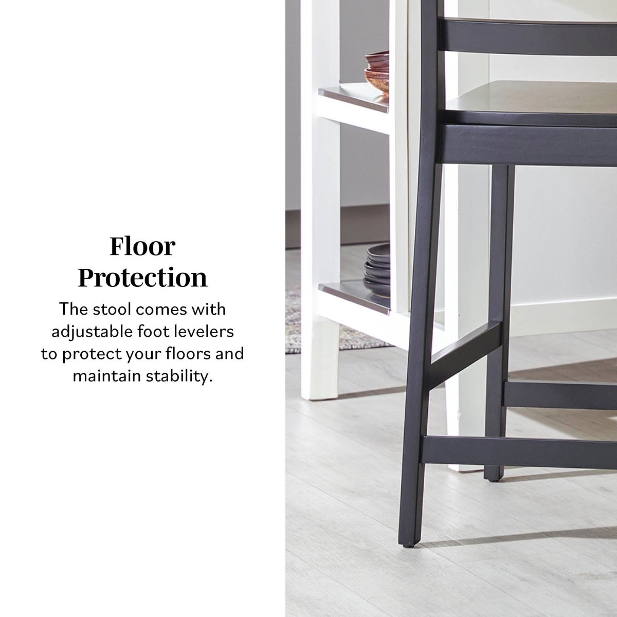 Walker Edison Erekson Solid Wood Ladder Back Bar Stool, Set of 2