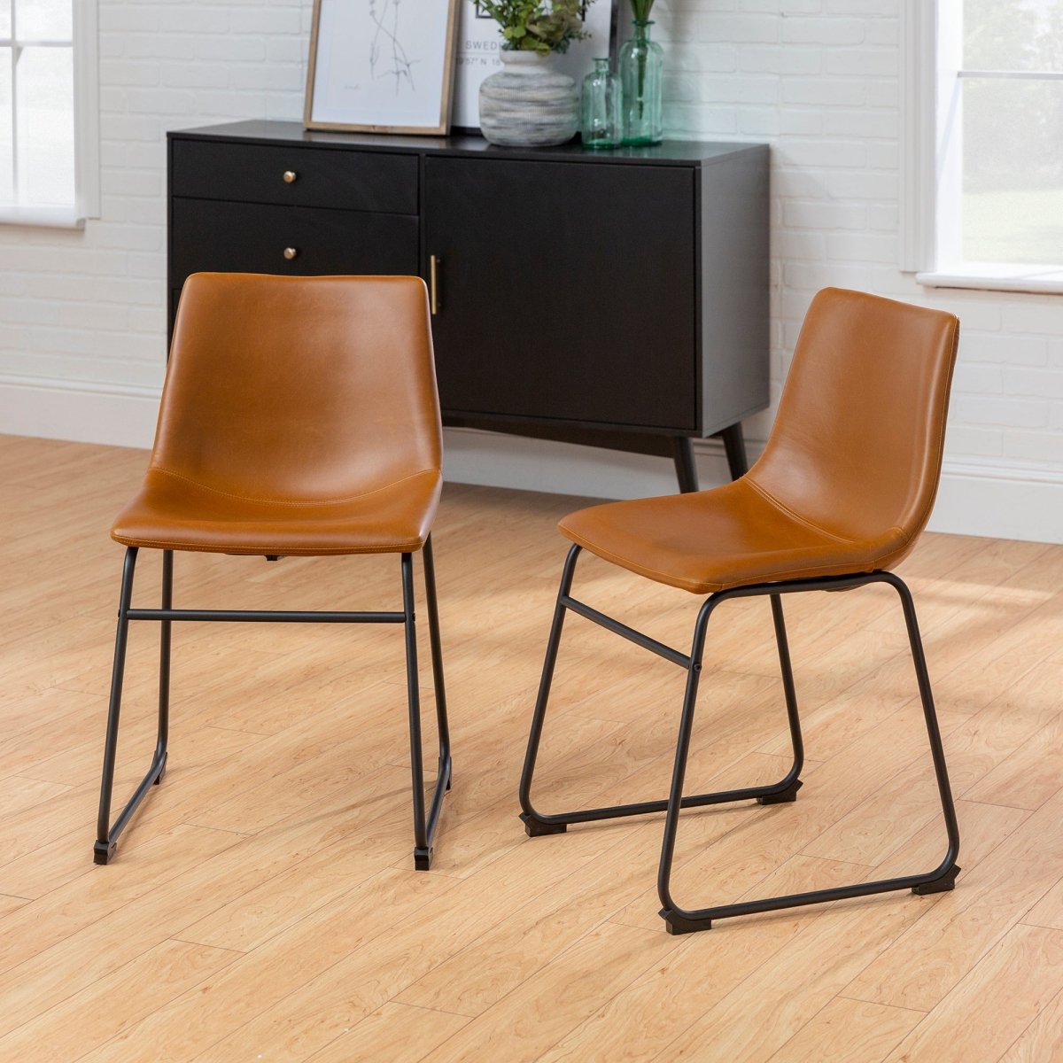 Walker Edison Faux Leather Dining Chairs