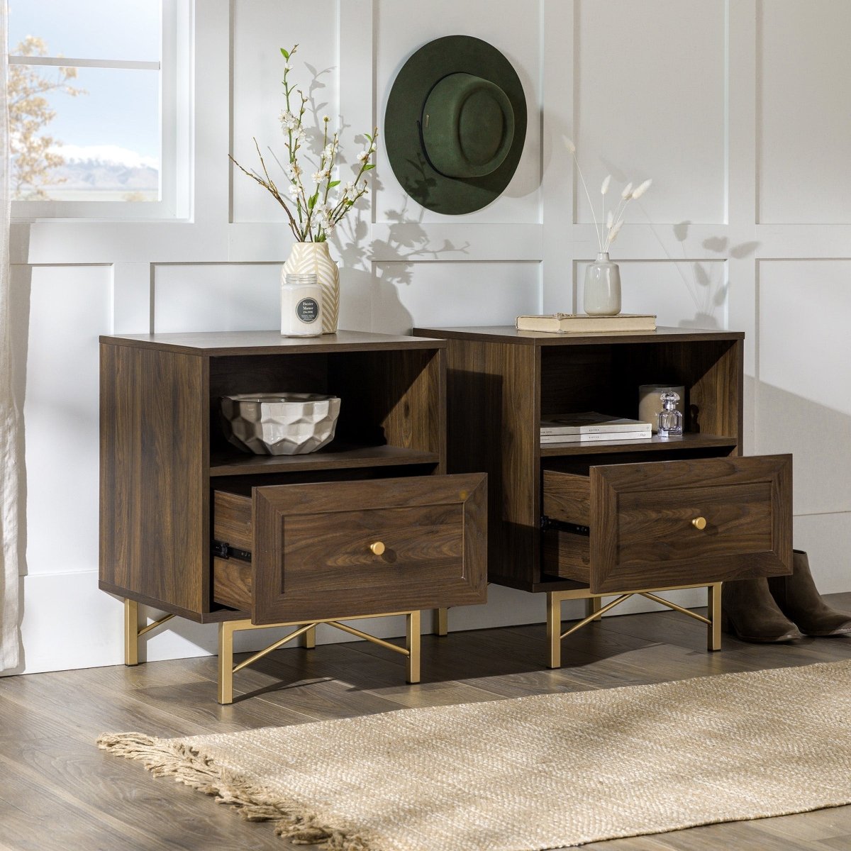 Walker Edison Gwen Nightstand, Set of 2