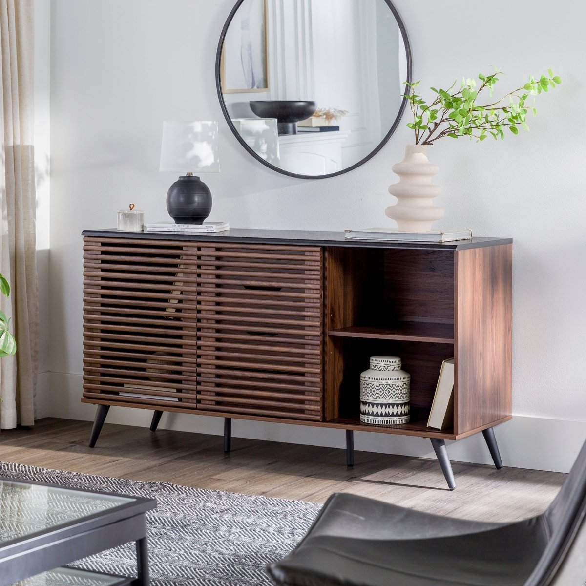 Walker Edison Havana Sliding Door Drawer Sideboard