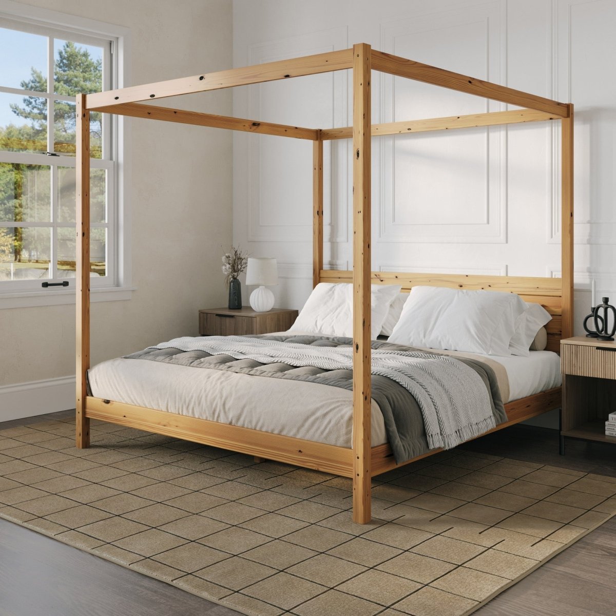 Walker Edison Isla Solid Wood Canopy Bedframe Collection
