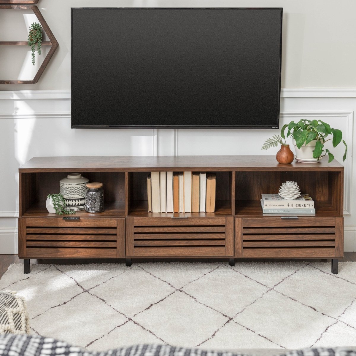 Walker Edison Jackson Slatted Media Console