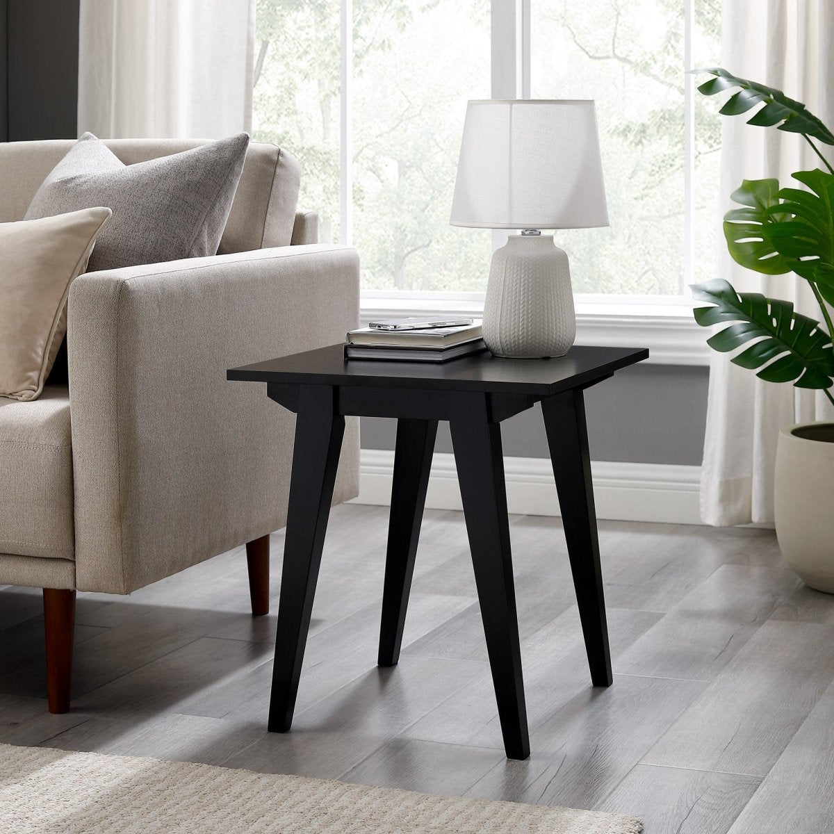 Walker Edison Kochi Minimalist Solid Wood Side Table