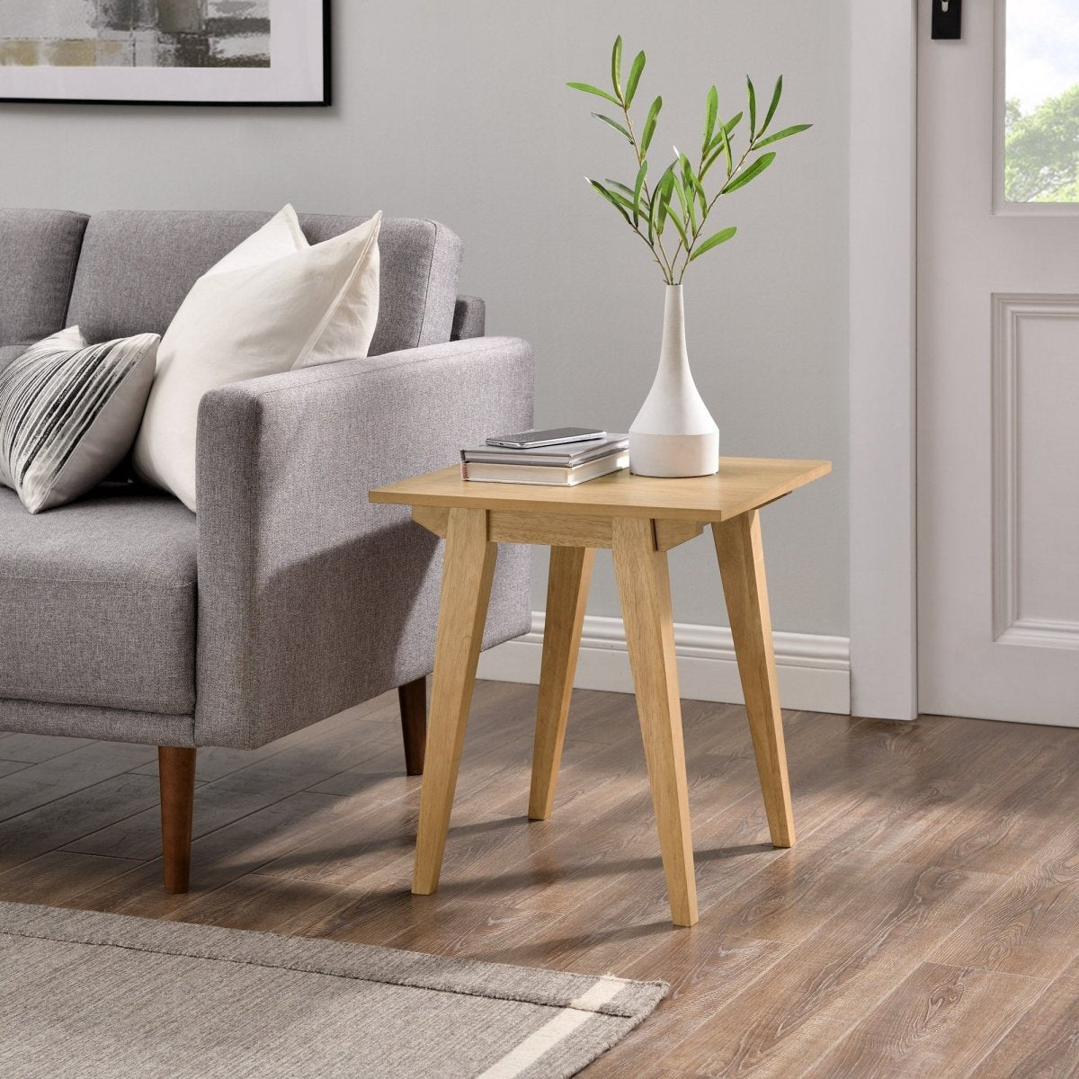 Walker Edison Kochi Minimalist Solid Wood Side Table