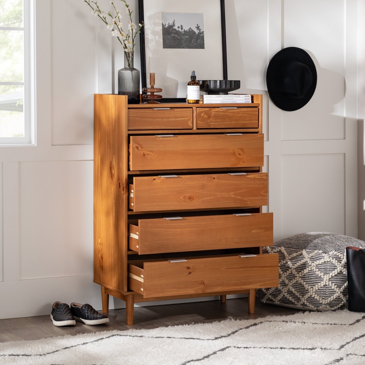 lee mid-century modern 6-drawer wide dresser reviews Lee Mid-Century Modern 6-Drawer Chest