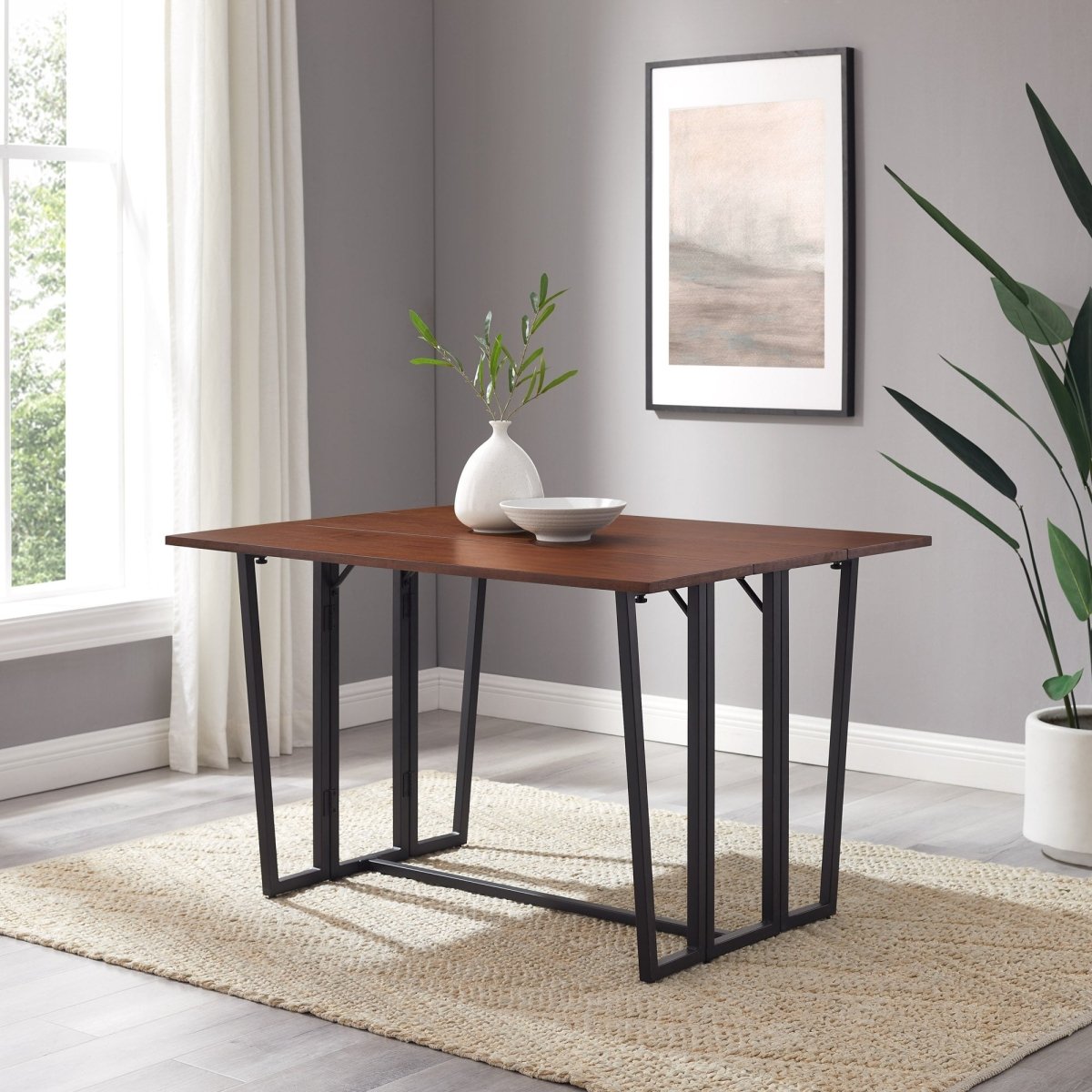 Walker Edison Memphis 47" Modern Drop - Leaf Dining Table