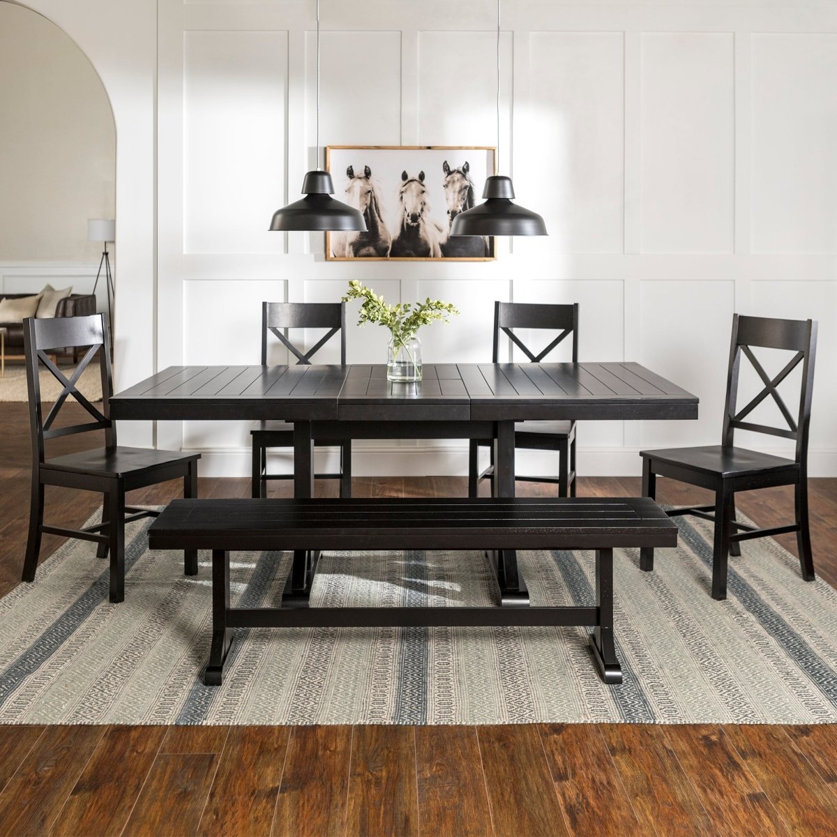 Walker Edison Meridian 6 - Piece Wood Dining Set
