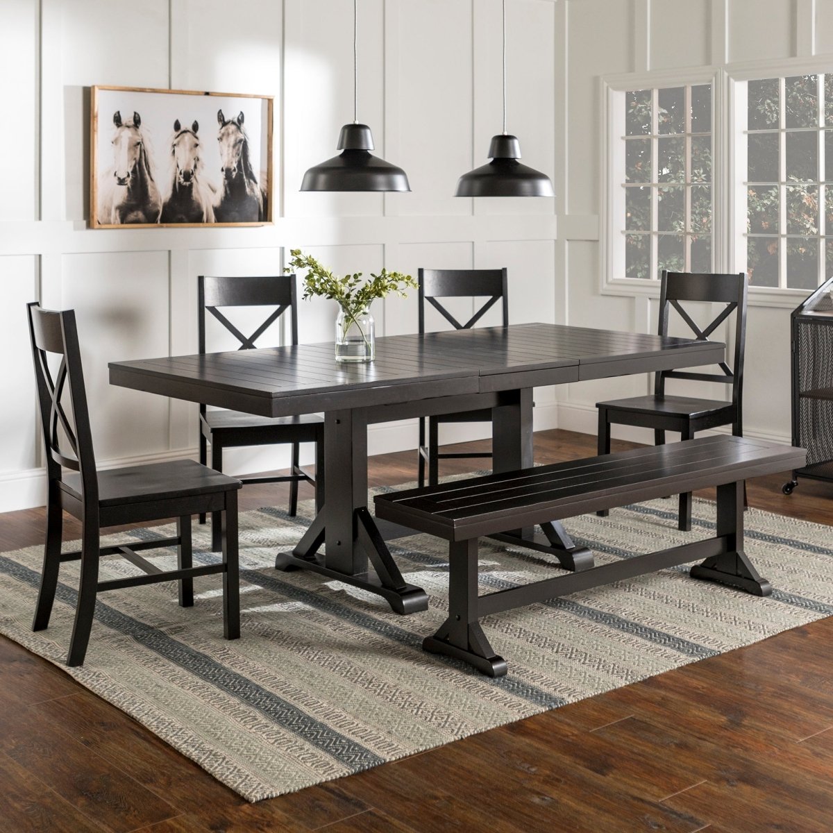 Walker Edison Meridian 6 - Piece Wood Dining Set