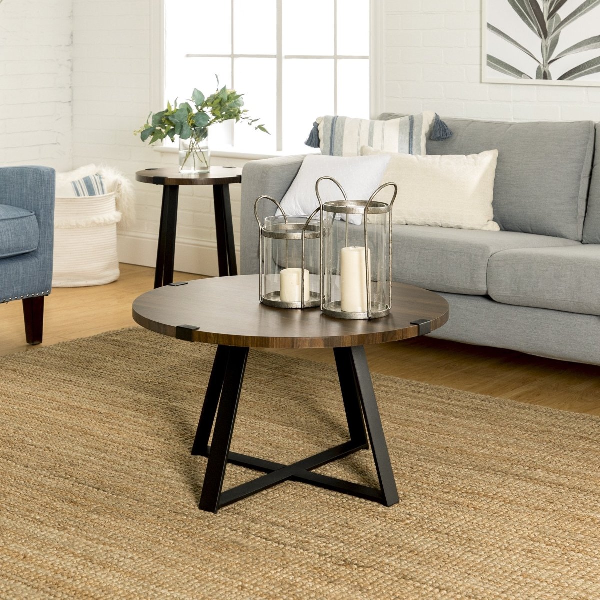 Walker Edison Metal Wrap Coffee Table