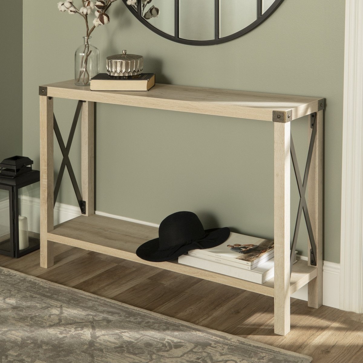 Walker Edison Metal X Entry Table