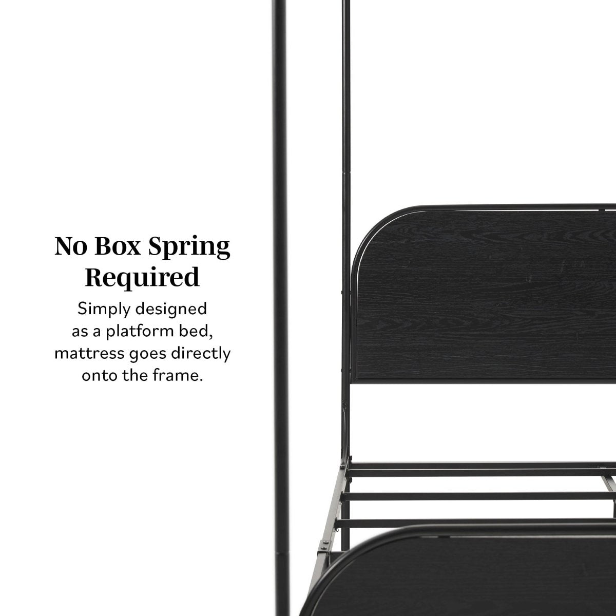 Walker Edison Metro Modern Metal and Wood Canopy Queen Bedframe