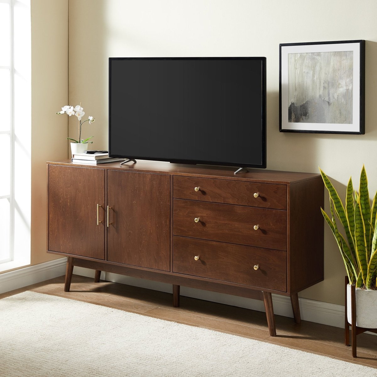 Walker Edison Mid - Century 70" Modern Console Buffet Sideboard