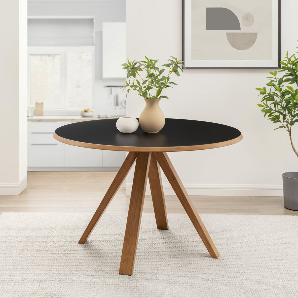 Walker Edison Mid - Century Modern Minimal Round Dining Table