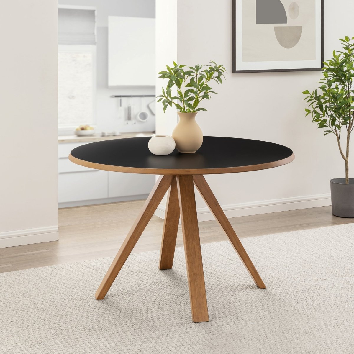 Walker Edison Mid - Century Modern Minimal Round Dining Table