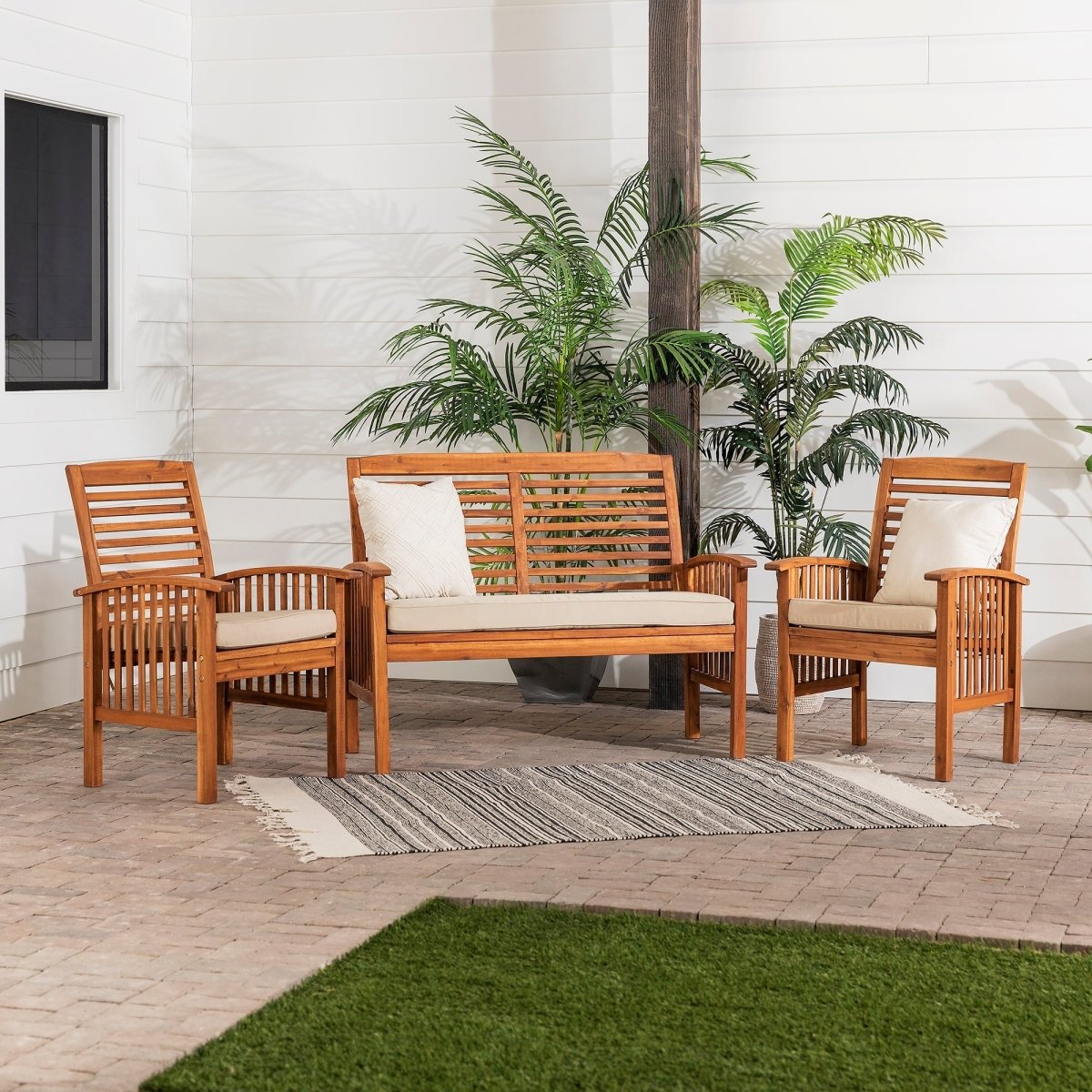 Walker Edison Midland 3 - Piece Patio Chat Set