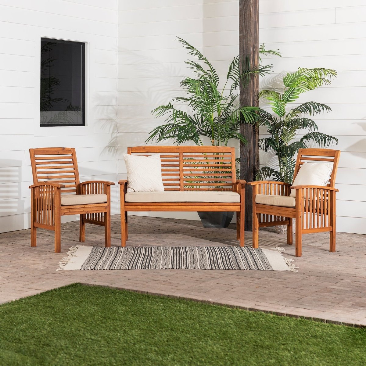 Walker Edison Midland 3 - Piece Patio Chat Set