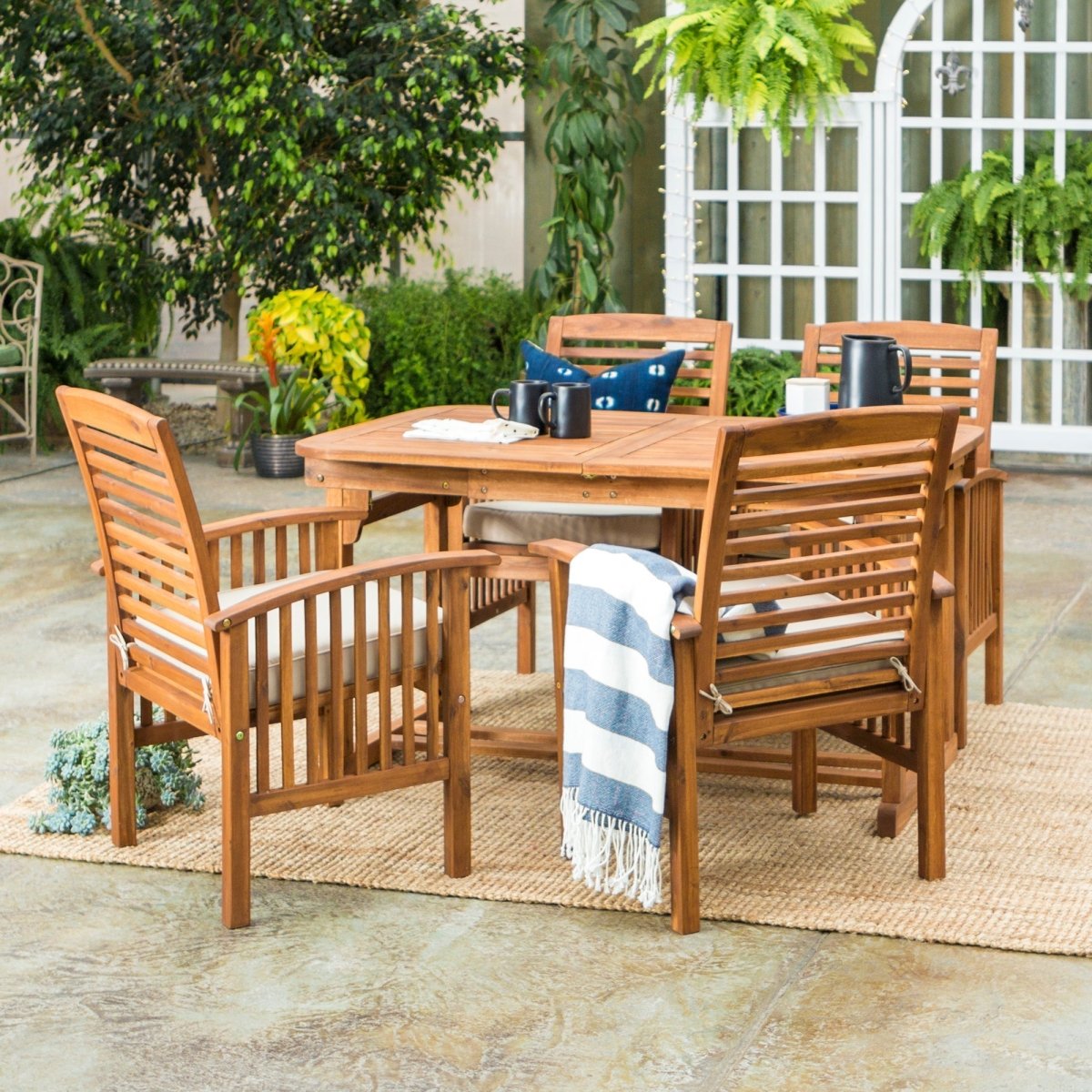 Walker Edison Midland 5 - Piece Patio Dining Set