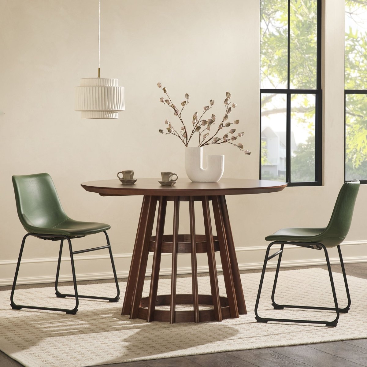 Walker Edison Modern 48 Round Solid Wood Dining Table