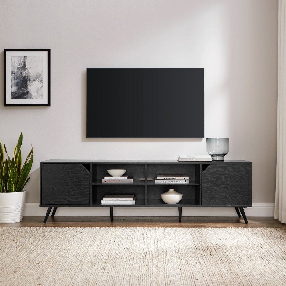 Walker Edison Noah Mid - Century Modern Angular TV Stand Collection