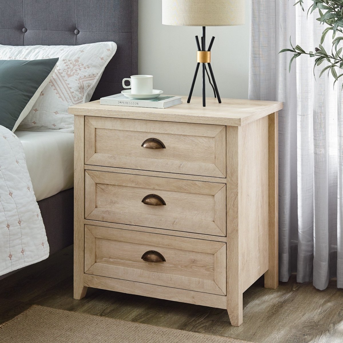 Walker Edison Odette Farmhouse Dresser & Nightstand - MDF Laminate, 3 - 6 Drawer