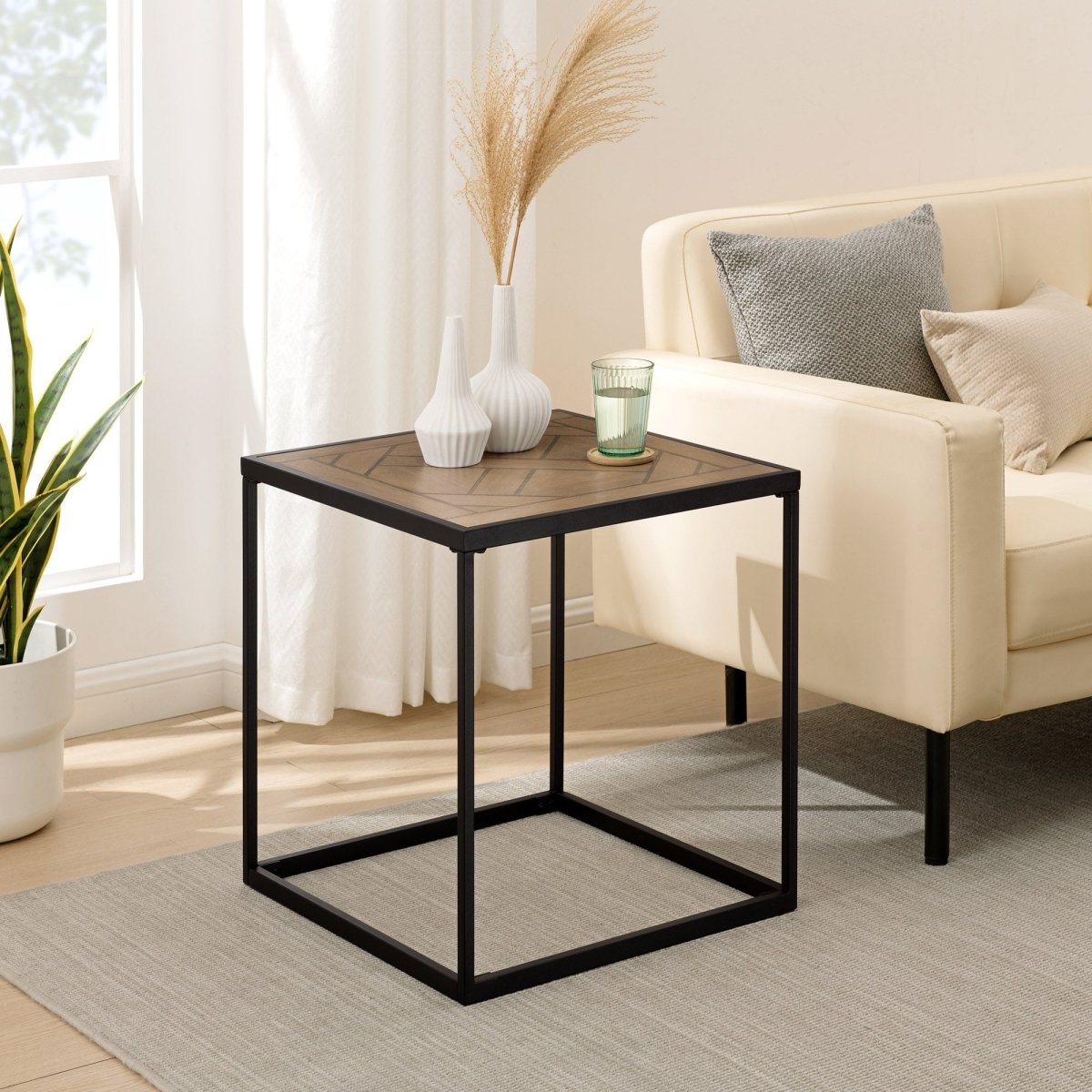 Walker Edison Parquet 20" Square Side Table
