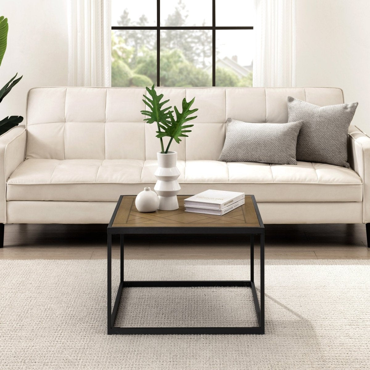 Walker Edison Parquet 25" Square Coffee Table