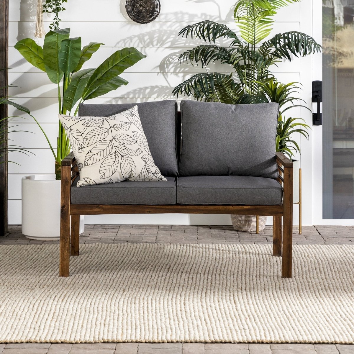 Walker Edison Pearson Modern Outdoor Loveseat