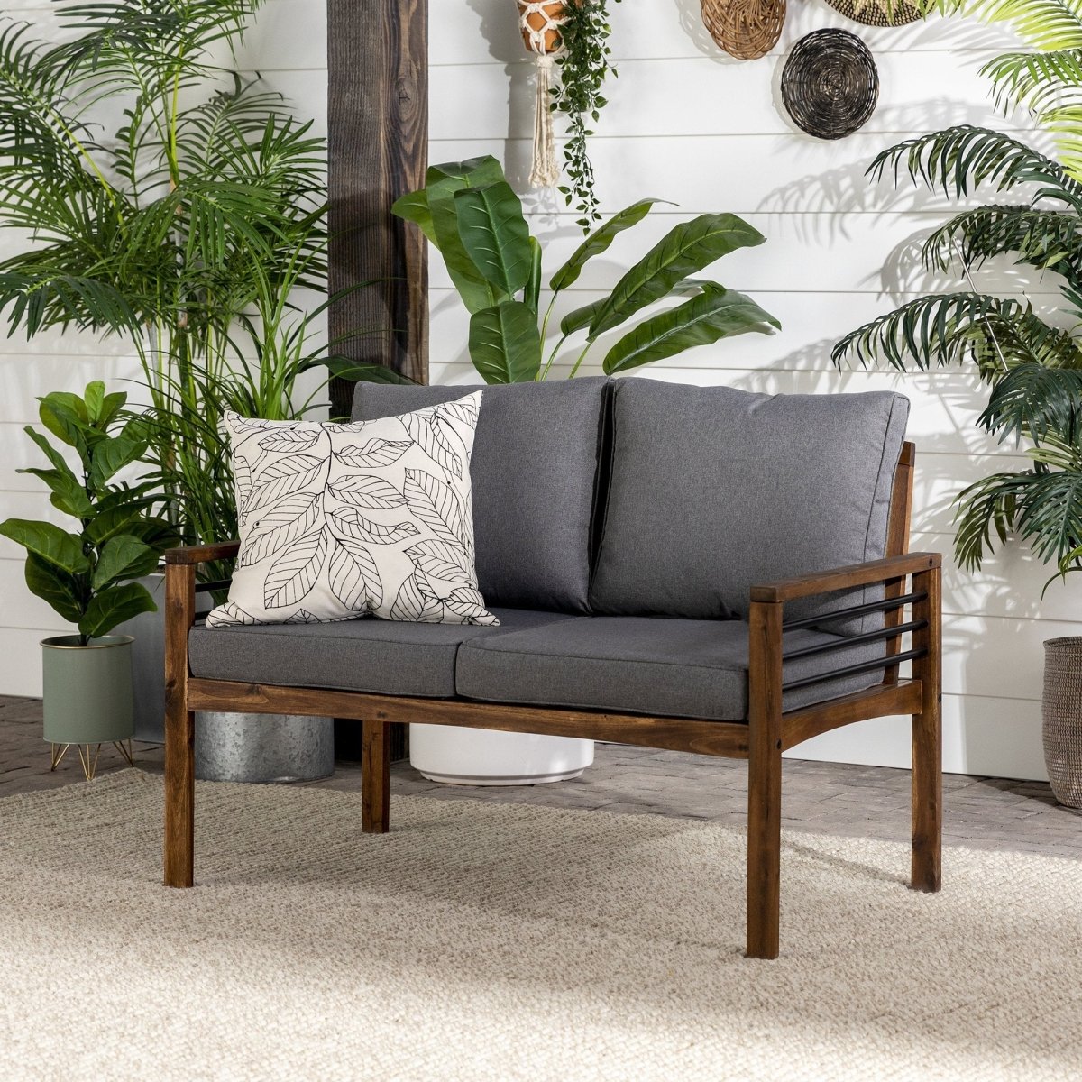 Walker Edison Pearson Modern Outdoor Loveseat