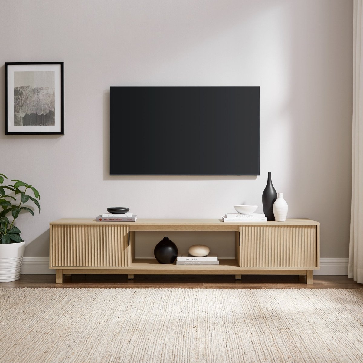 Walker Edison Reema Arundo Scandinavian Reeded TV Stand
