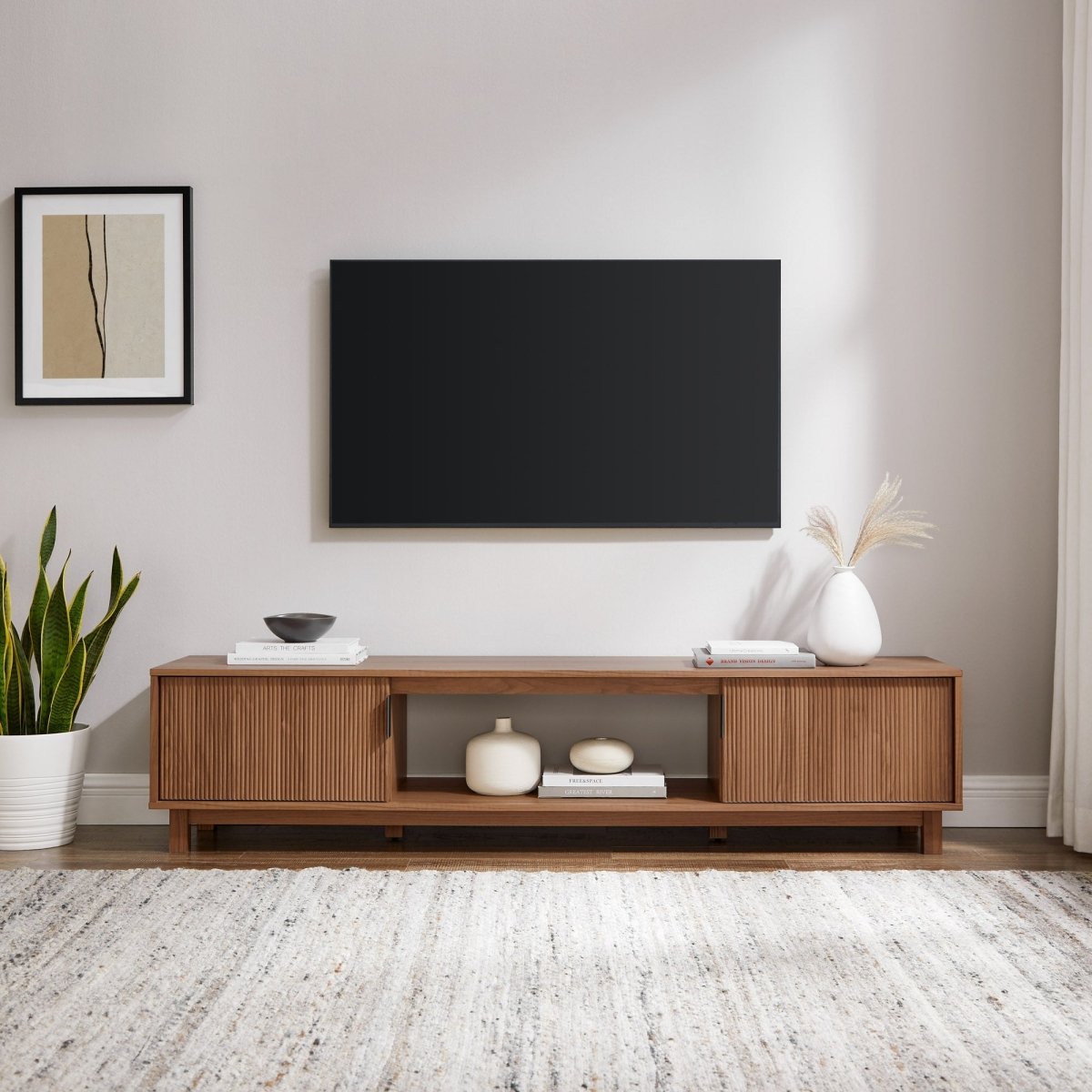 Walker Edison Reema Arundo Scandinavian Reeded TV Stand