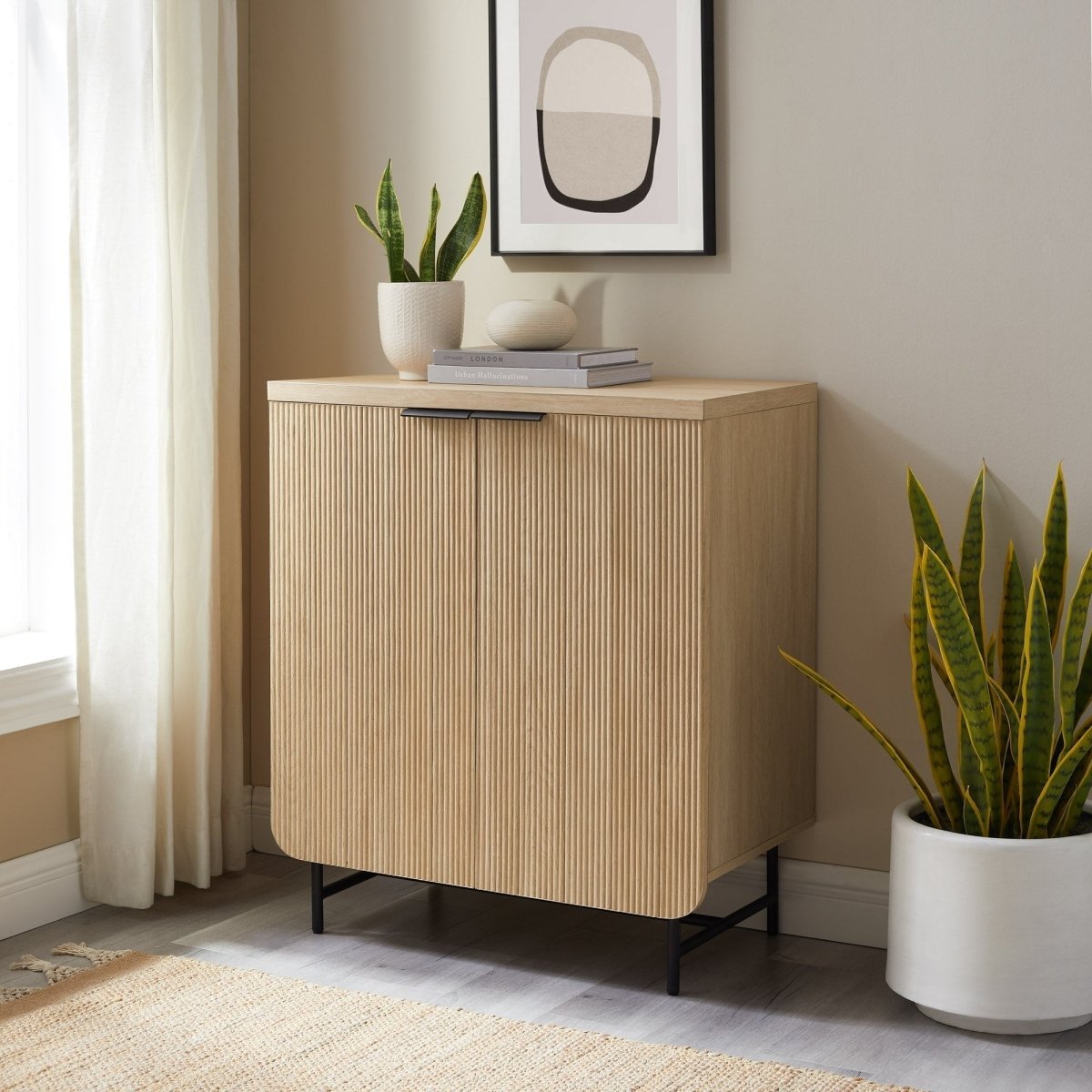 Walker Edison Reema Scandinavian Accent Cabinet