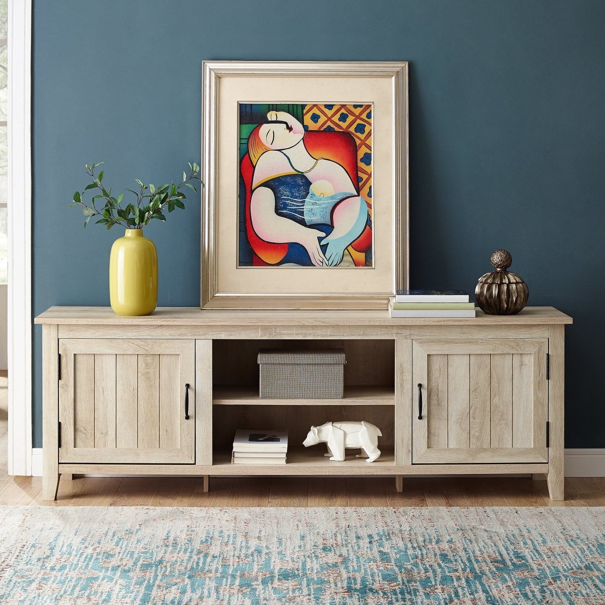 Walker Edison Simple Groove Door Console