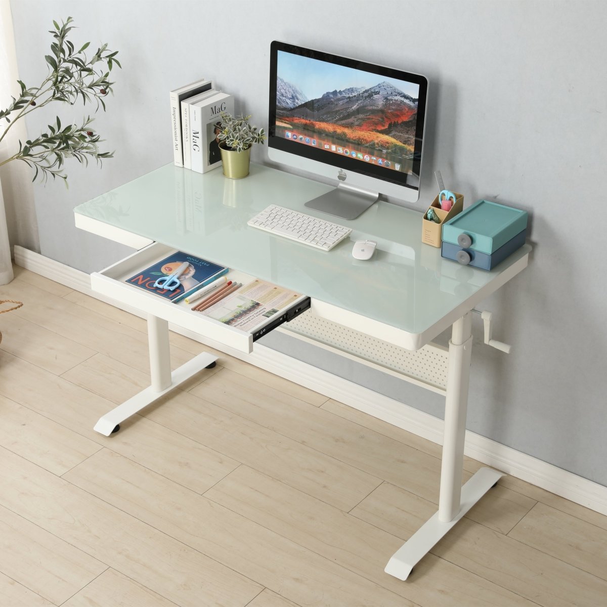Walker Edison Sleek Standing Ergonomic Workstation Desk