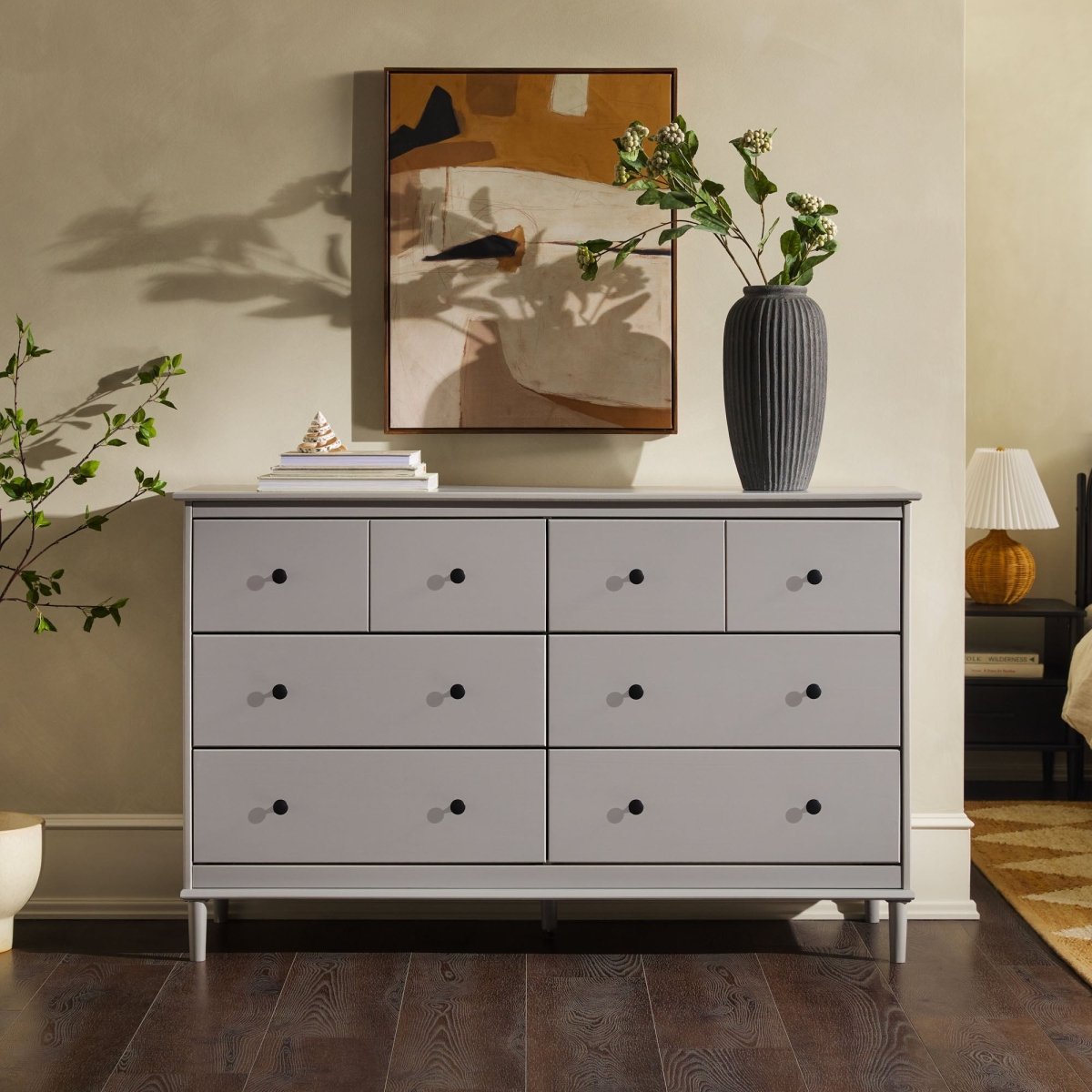 Spencer Solid Wood 4 Drawer Transitional Dresser - Walnut Spencer Solid Wood 4 Drawer Transitional Dresser - Walnut