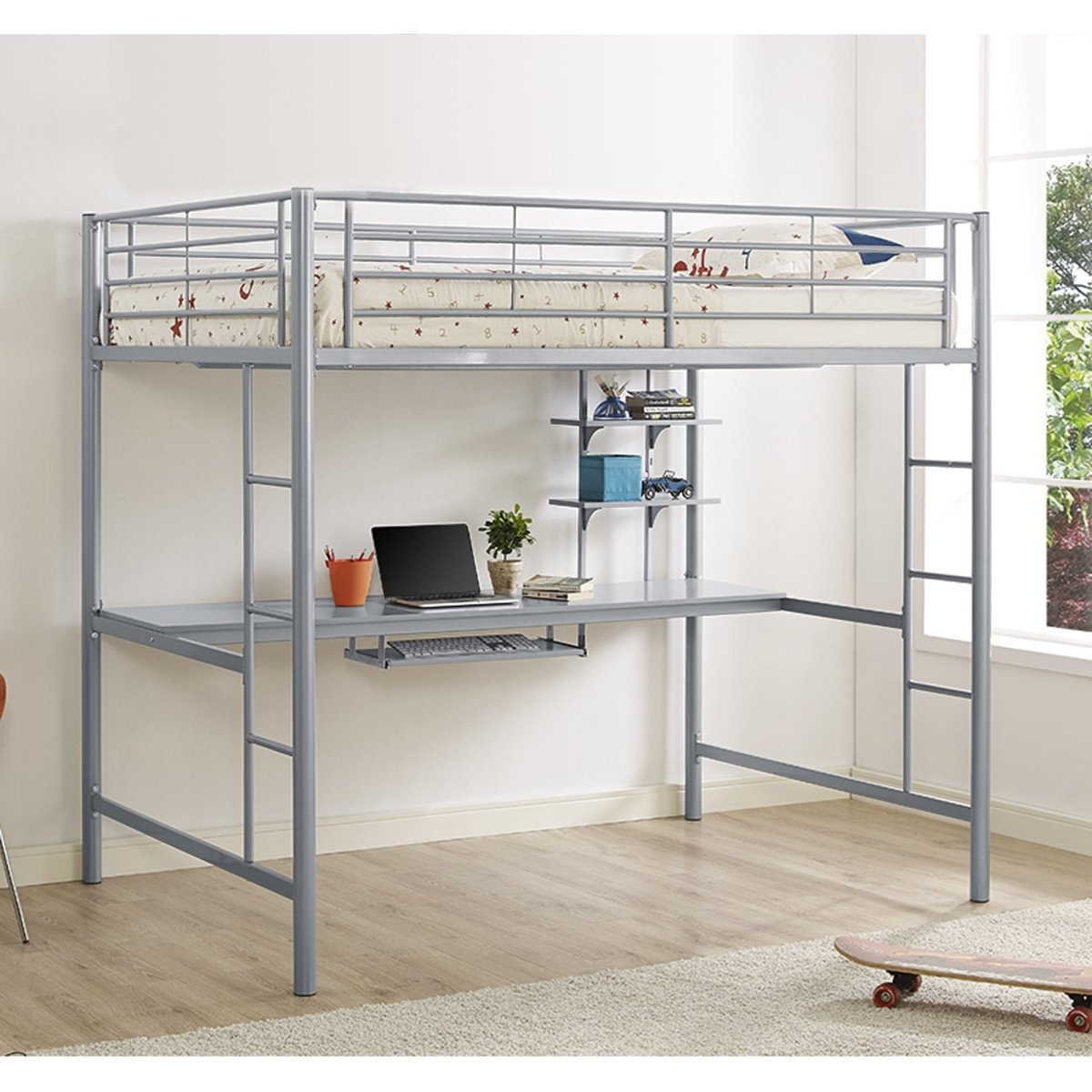 Walker Edison Sunset Full over Workstation Bunk Bed
