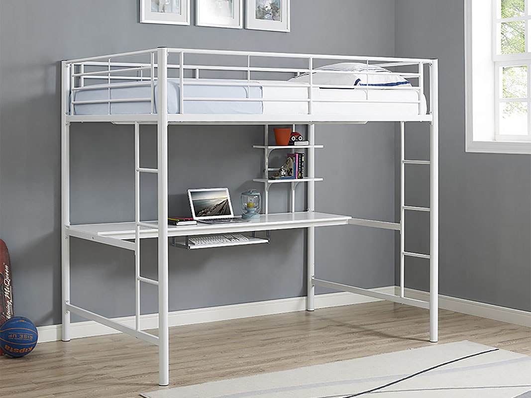 Walker Edison Sunset Full over Workstation Bunk Bed