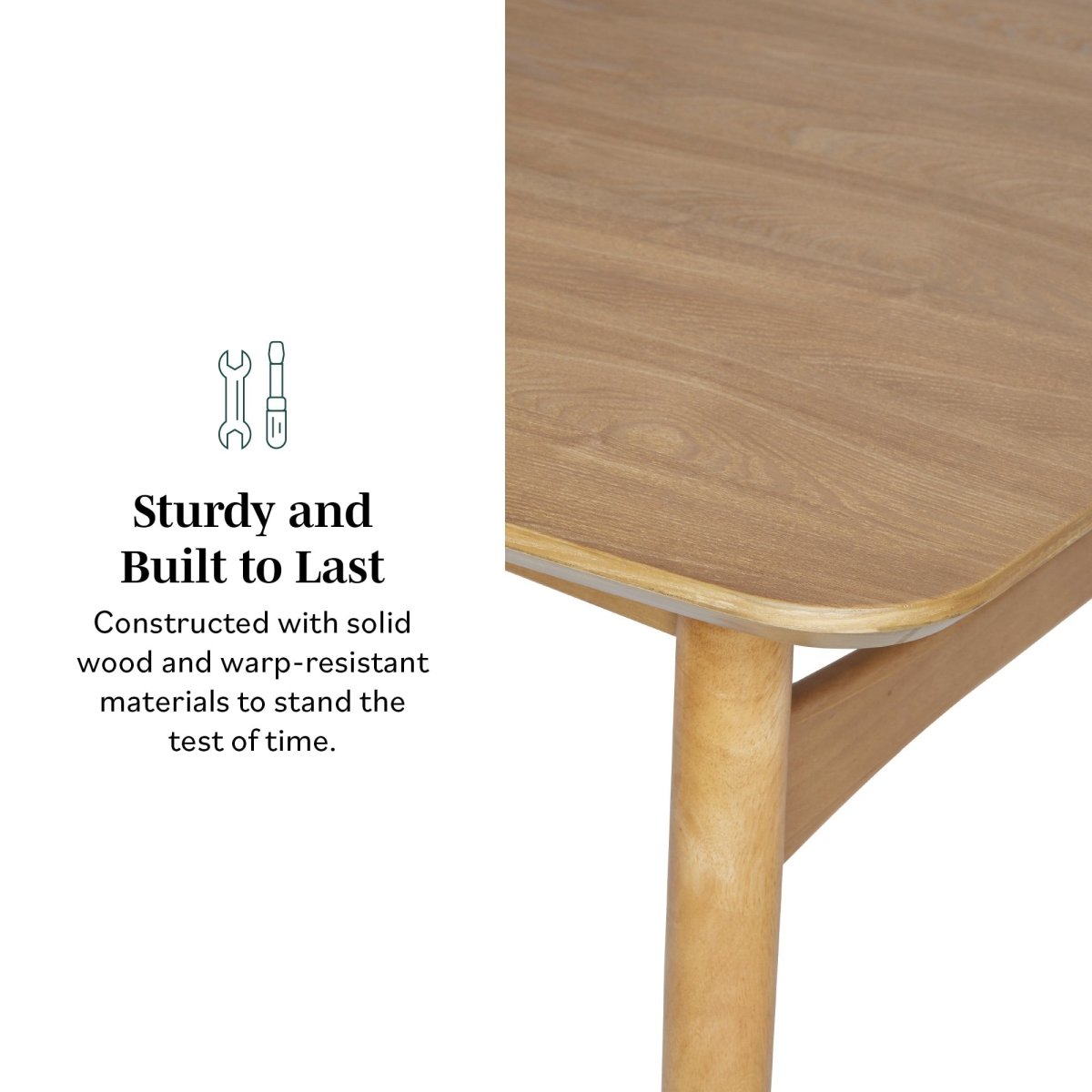 Walker Edison Taberu Mid - Century Modern 59" Wood Tapered Legs Dining Table