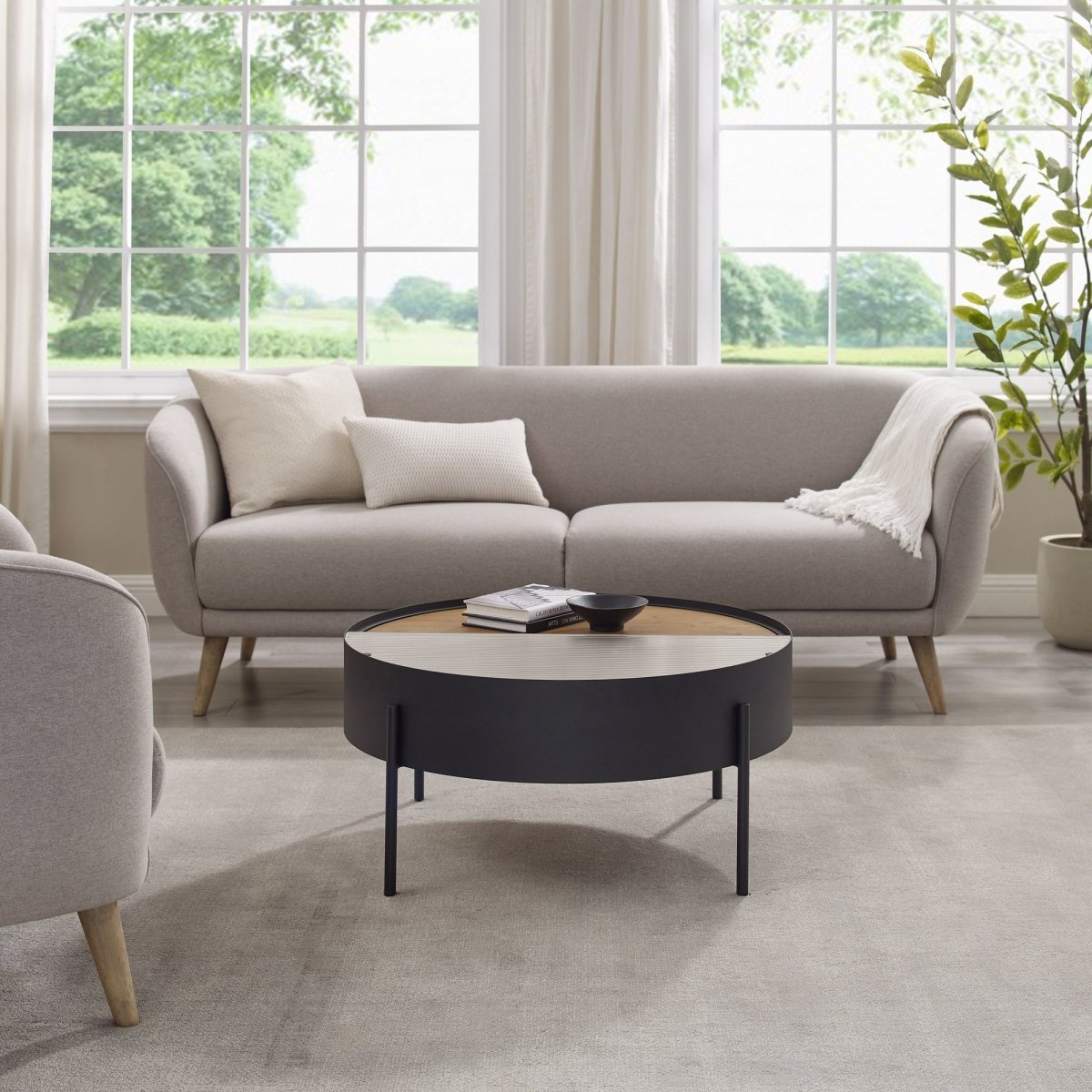 Walker Edison Tempestes Modern Sliding - Top Coffee Table