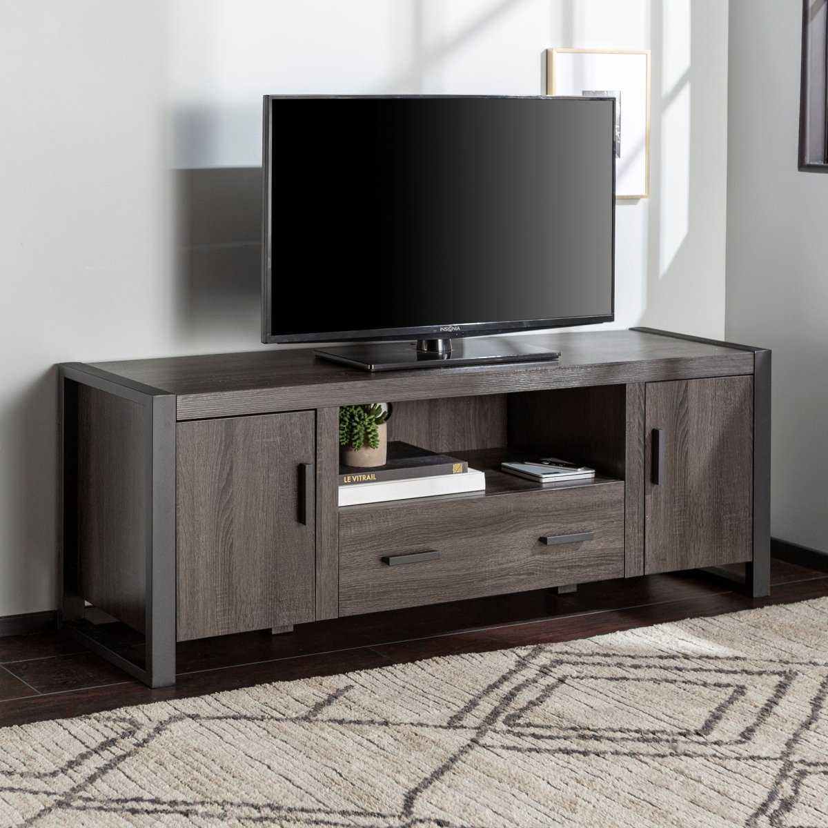 Walker Edison Urban Blend Industrial Wood TV Stand
