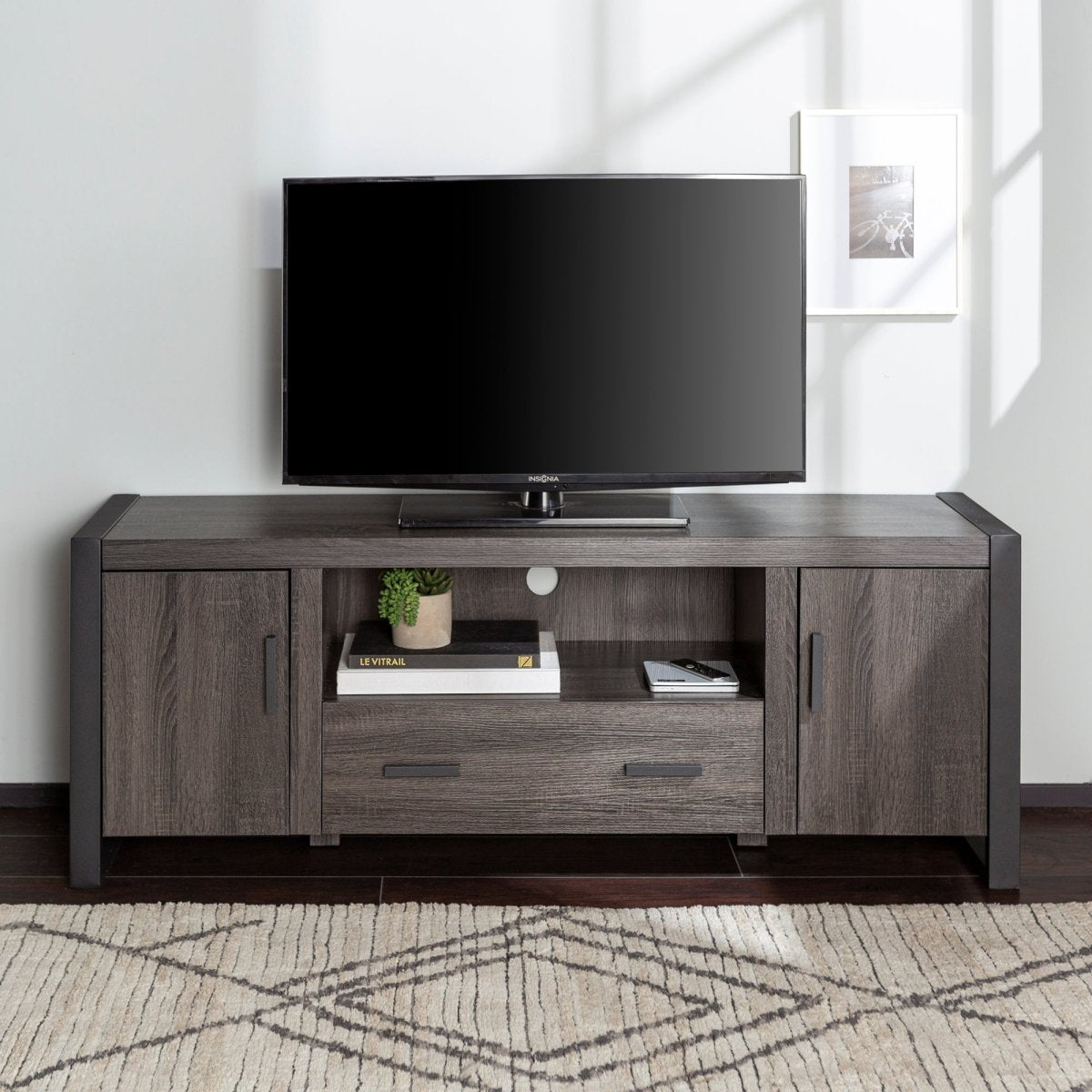 Walker Edison Urban Blend Industrial Wood TV Stand